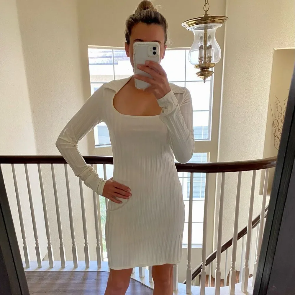Reformation Vittoria Dress in Ivory Sz M